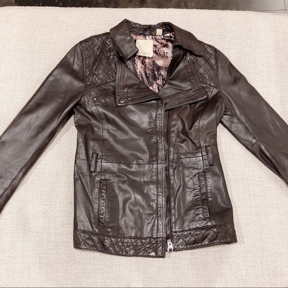 Ted Baker brown Trench leather jacket - Picture 1 of 8